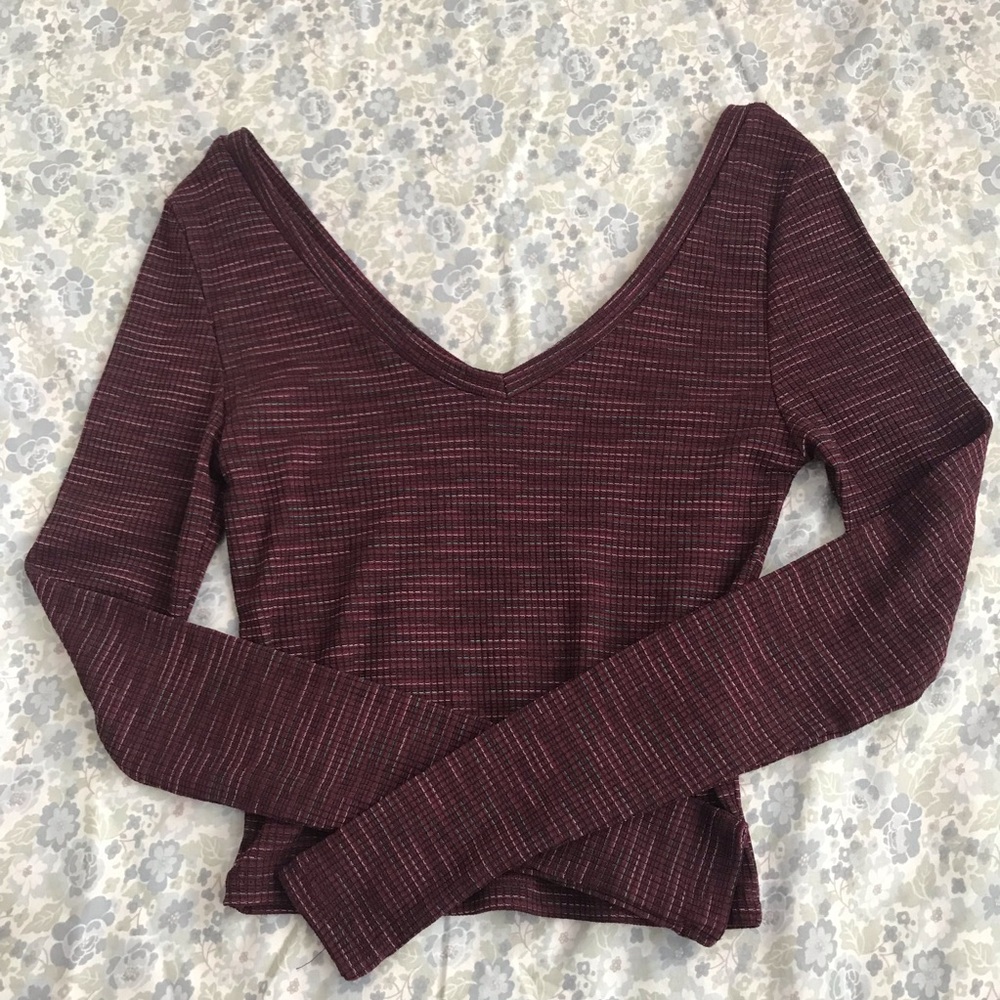 Topshop Long-Sleeve Crop Top